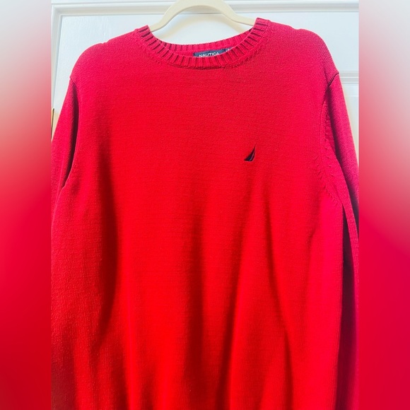 Men's Nautica red sweater like new size large - Picture 2 of 5